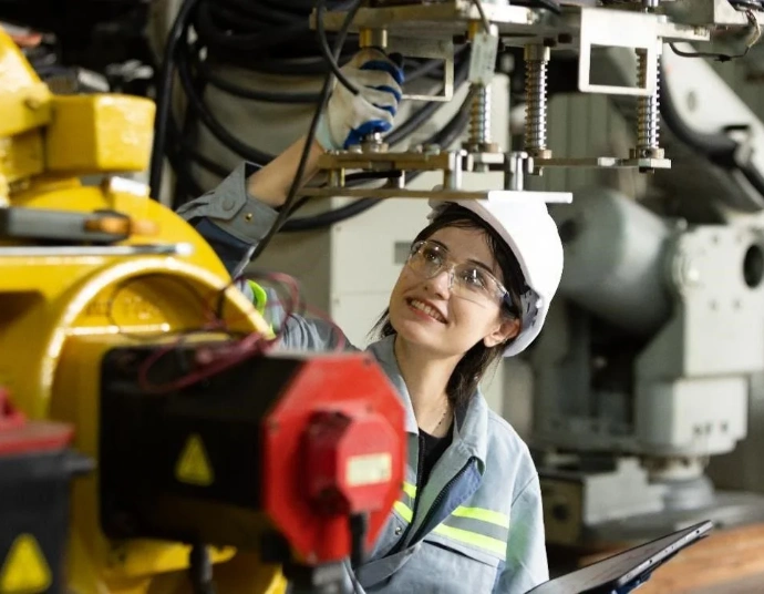 Terminologist checking validated term entries against an equipment drawing